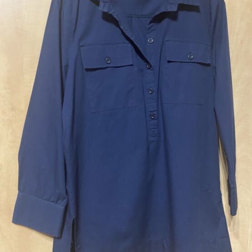 Coocu women's long-sleeve shirt tunic navy blue size M like new