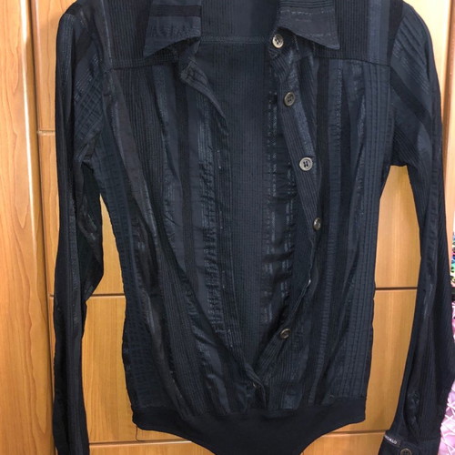 Scandalo women's bodysuit shirt used, size Small, black