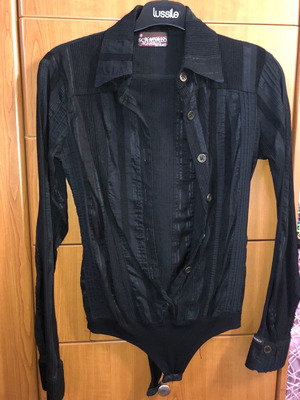 Scandalo women's bodysuit shirt used, size Small, black