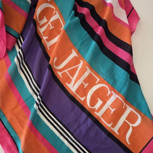 Jaeger Vintage Striped Multicolor Scarf like new