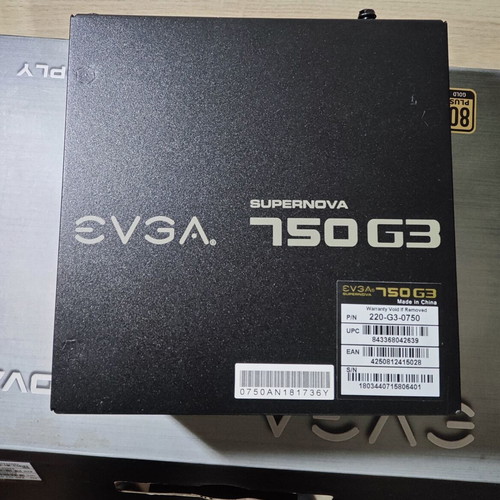 EVGA SuperNOVA 750 G3 750W power supply used, 80 Plus Gold, fully modular