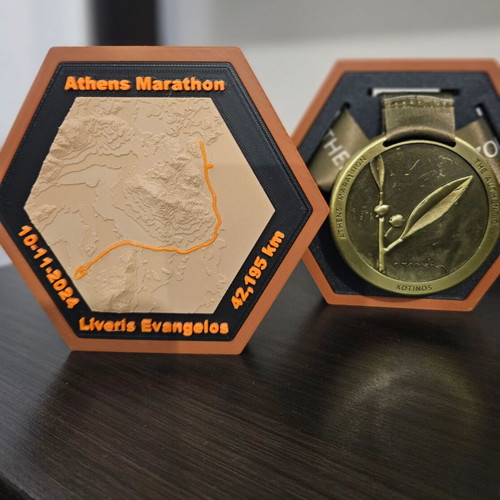 Hexagon Custom 3D Stand για μετάλλια και διαδρομές καινούργιο
