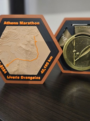 Hexagon Custom 3D Stand για μετάλλια και διαδρομές καινούργιο