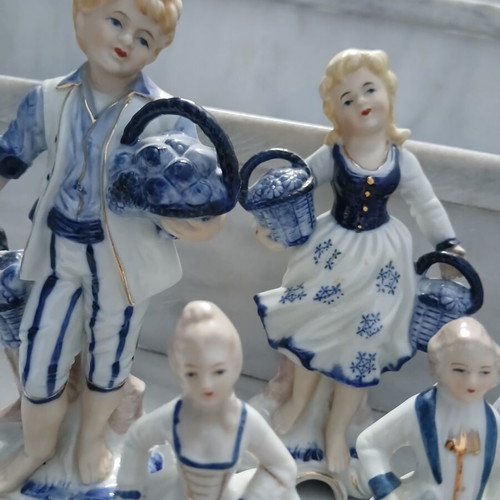 Porcelain decorative figurines set of 5, vintage