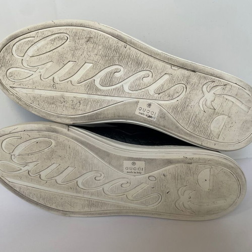 Gucci leather slip-on sneakers used, size 41.5, black
