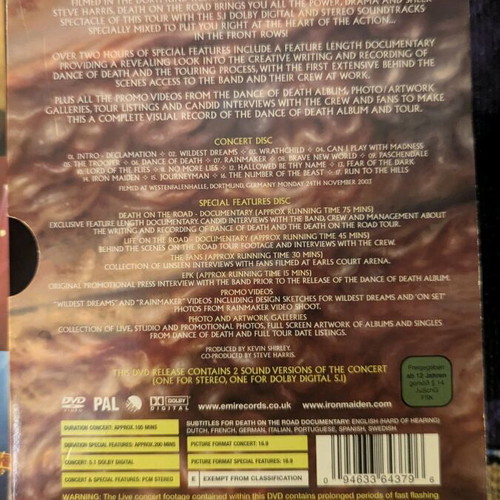 Iron Maiden 3-disc DVD Death on the Road like new, metal
