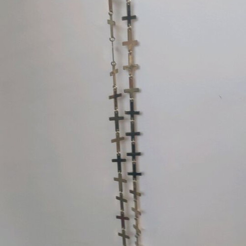 Necklace with crosses in gold color steel like new