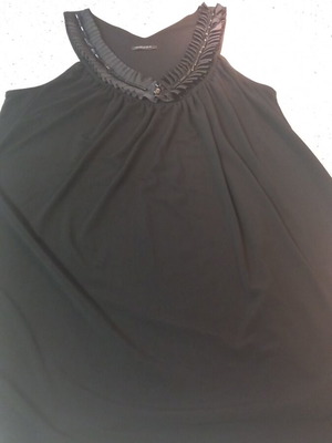 Rouge blouse L black with cut-out shoulders and embroidered neckline new