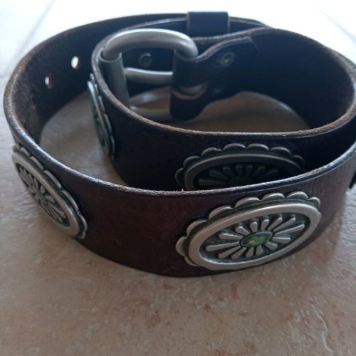 Leather handmade belt like new, brown, size 95