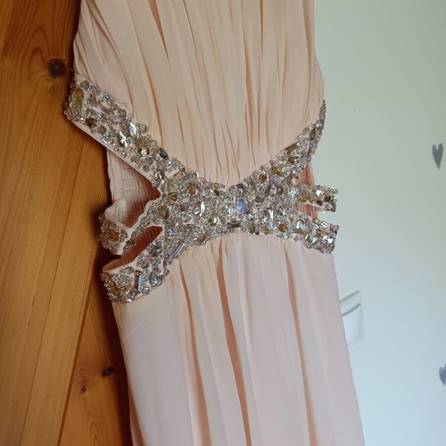Evening dress used, size S, beige and pink