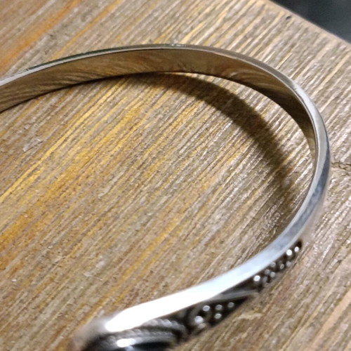Vintage women's adjustable embossed steel bracelet new