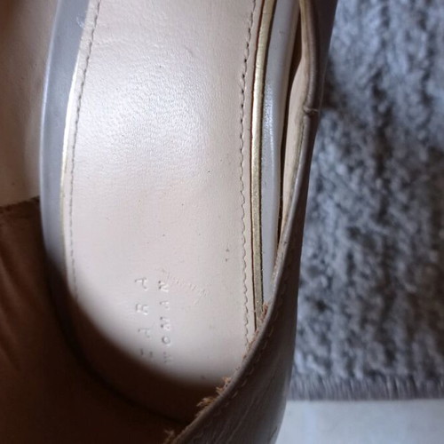Zara leather peep toe sandals like new, elephant gray, size 41