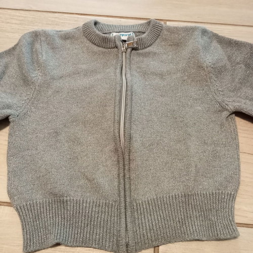 Mayoral zip-up jacket, 5 years, like new, grey with silver