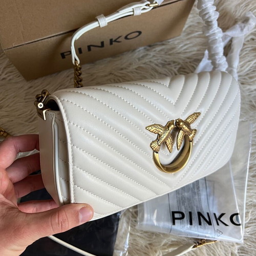 Pinko Crossbody Bag New White Beige