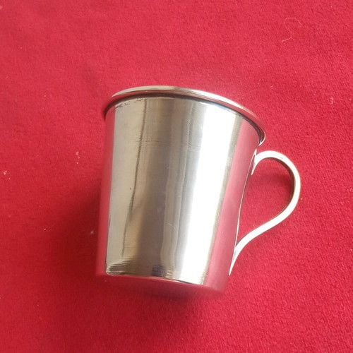 Decorative silver-plated vintage 70's cup used with bronze handle