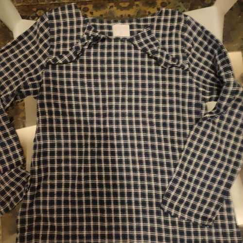 Compania Fantastica blue checkered blouse like new, no large