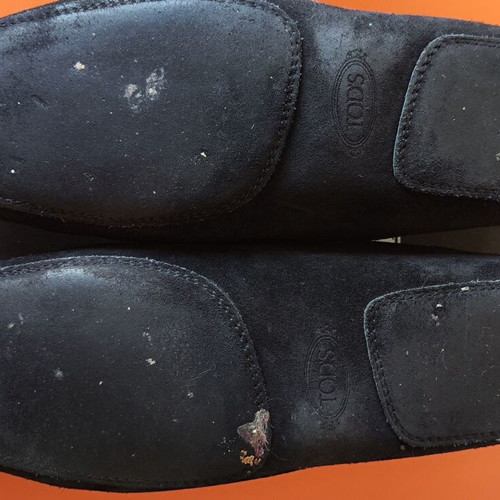 Tod's black suede driving loafers size 39
