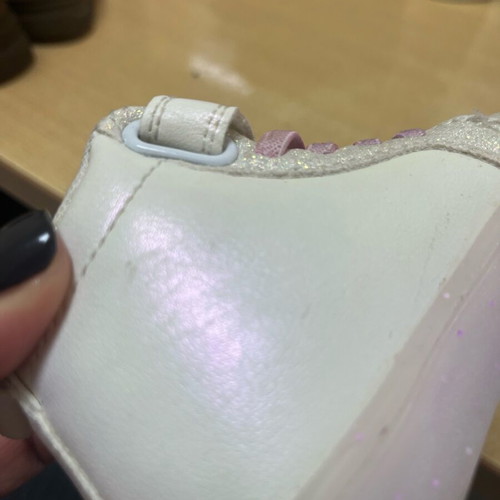 Baby boots like new with glitter iridescent lights white