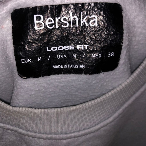 Bershka baby blue sweatshirt without hood, medium