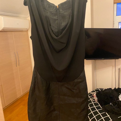 Gestuz dress half leather half fabric black