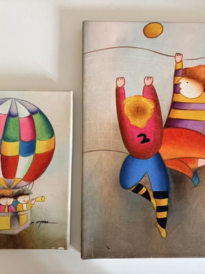 Two wall frames with happy motifs for children's room used