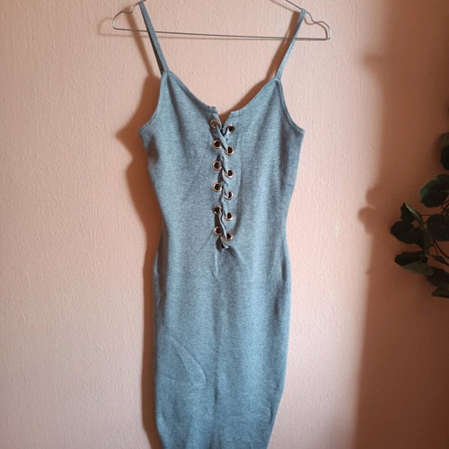 Midi dress gray like new, fits S/M/L
