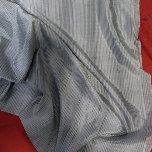 Thin silk fabric striped gray-white 1.50x1.50 m new