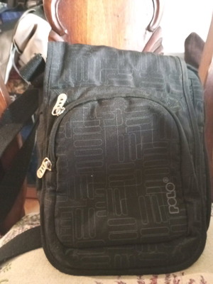 Τσαντάκι Polo ανδρικό like new, μαύρο και γκρι με πολλές θήκες