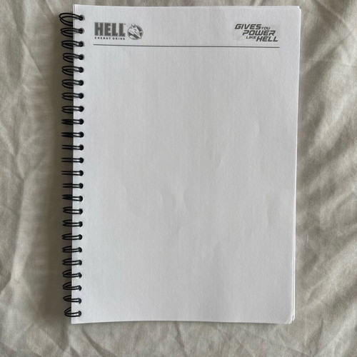 H3ll Energy Drink Spiral Notebook like new, 76 white pages