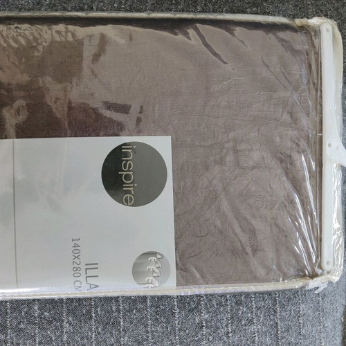 Curtain dark brown with rings, new 140x280cm