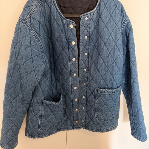 Denim quilted jacket like new, size small