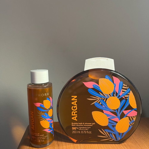 Sephora Argan shower gel and body oil new