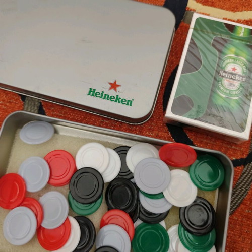 Heineken Poker Pack like new with sealed deck and chips