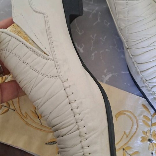 Walk Man shoes used, 100% leather, size 45, white-beige
