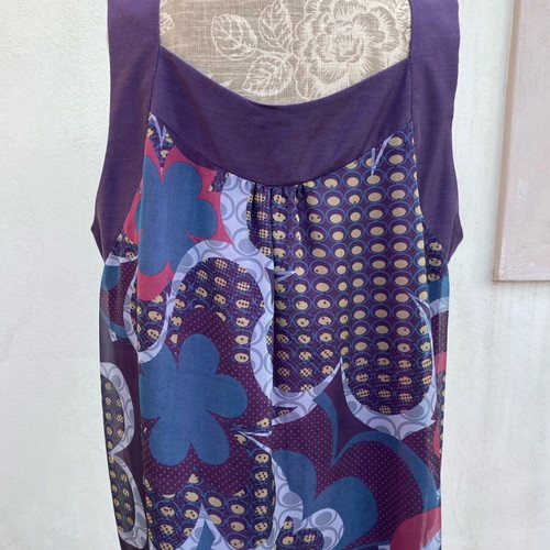 Sleeveless floral dress Paul - Christophe like new, purple, size 4XL
