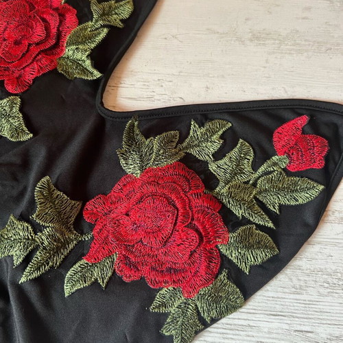 A-Style women's black bodysuit with red -  1,00 - Vendora.cy