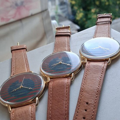 CANNON 17Jewels Swiss watches like new, set of 3 with leather straps