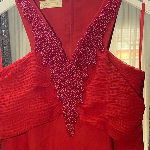 Red dress new, size L / 40 / 12 with slit detail