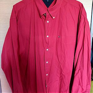 Ανδρικό πουκάμισο Tommy Hilfiger κόκκινο