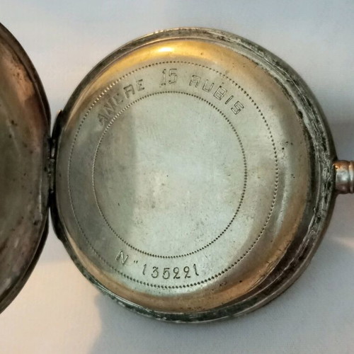 Silver case 800 for pocket watch like new, vintage, 39.3gr, 5cm diameter