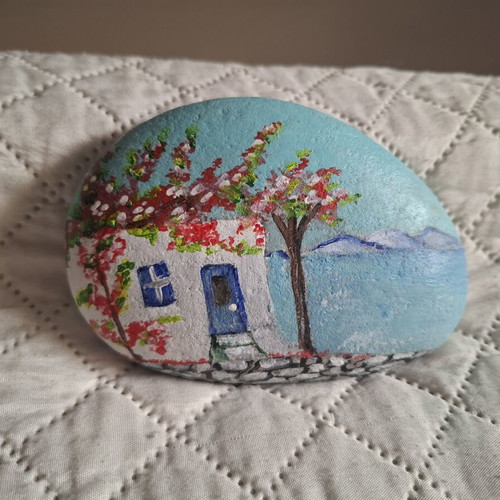 Hand-painted decorative stone