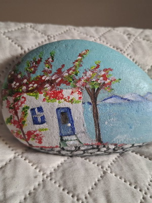 Hand-painted decorative stone