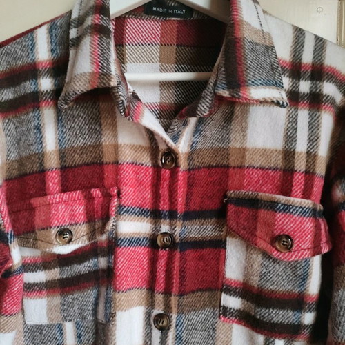 Checked shacket shirt new, very warm and soft, made in Italy