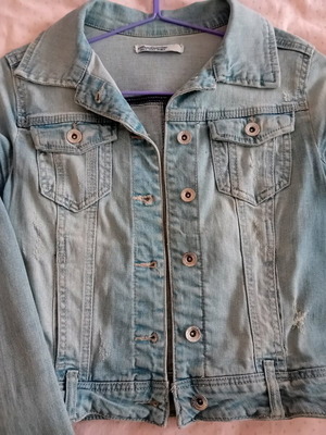 Stradivarius denim jacket used, blue, size S