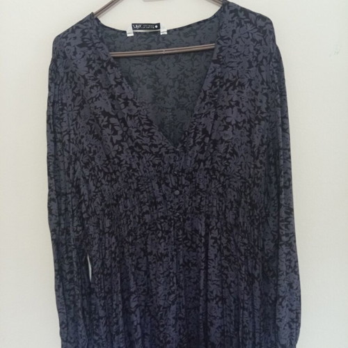 Zara maxi dress XL size black and gray with flowers like new