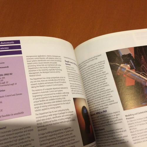 University of Sheffield Postgraduate Prospectus used 1994-1995