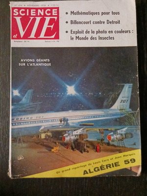Science Vie magazine November 1958 used, good condition