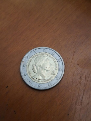 2 euro coin used, 100 years from Maria Callas' birth