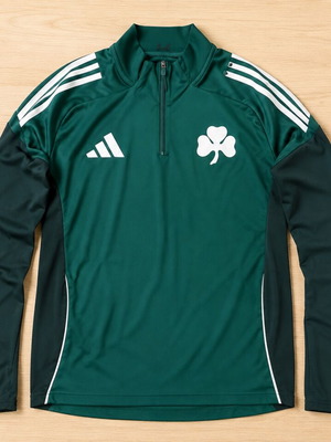 Adidas Panathinaikos long-sleeve 1/4 zip training top like new, large