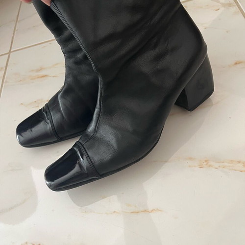 Leather ankle boots size 38 used, black